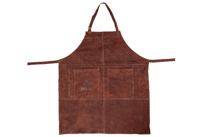 White Fire BBQ Schort Leer - Bruin - Verstelbaar
