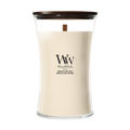 WoodWick Geurkaars Large Vanilla & Sea Salt - 18 cm / ø 10 cm - Geurkaars in Glas - Houten Lont