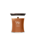 WoodWick Geurkaars Medium Saffron Smoke - 11 cm / ø 10 cm - Geurkaars in Glas - Houten Lont