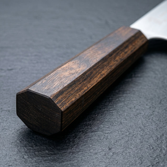 Yaxell Santokumes Hana 12.5 cm - 3 laags RVS - donkerbruin Pakkahouten heft