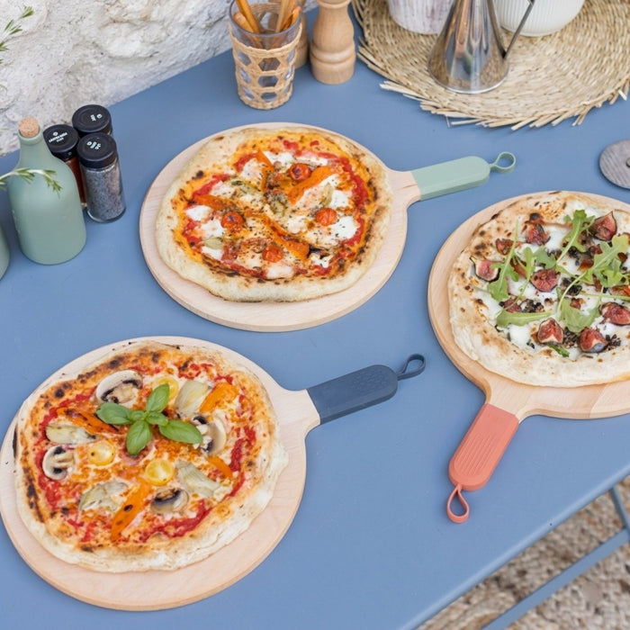ZiiPa Serveerplank / Pizzaplank Sora Beukenhout Leisteen - ø 31 cm